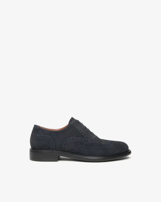 NeroGiardini pantofi oxford piele intoarsa brogue
