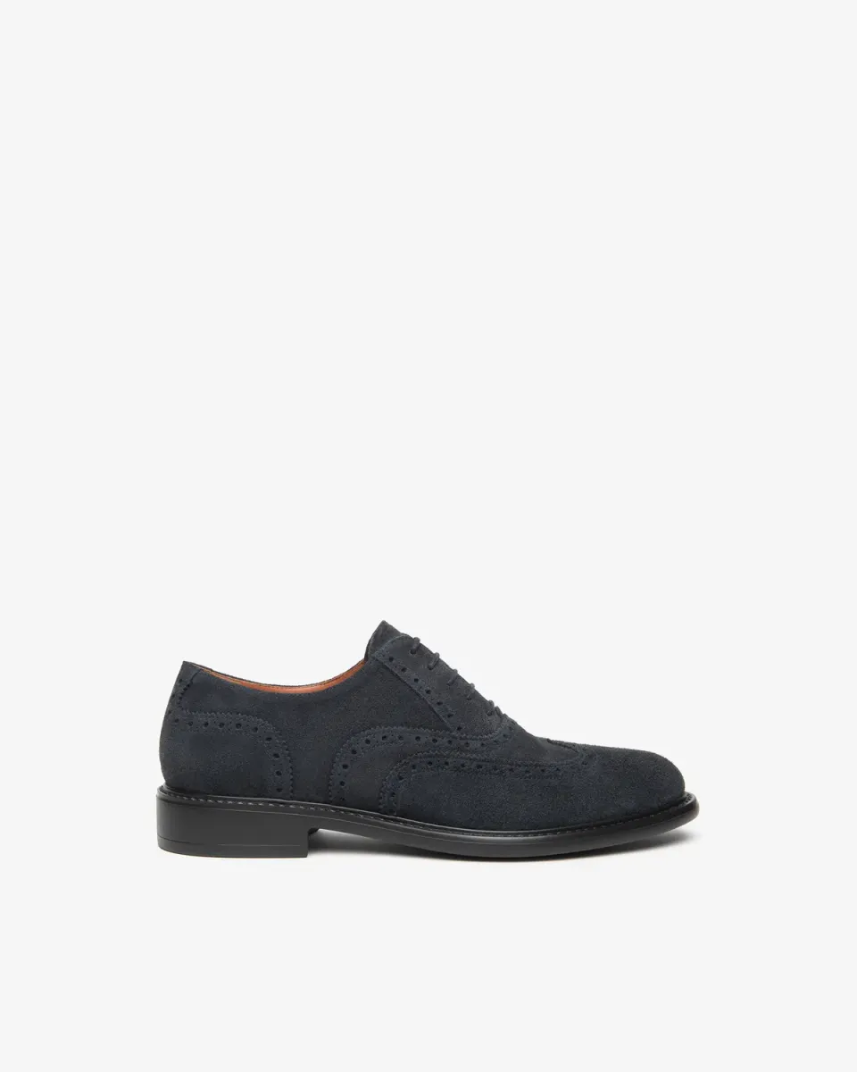 NeroGiardini pantofi oxford piele intoarsa brogue