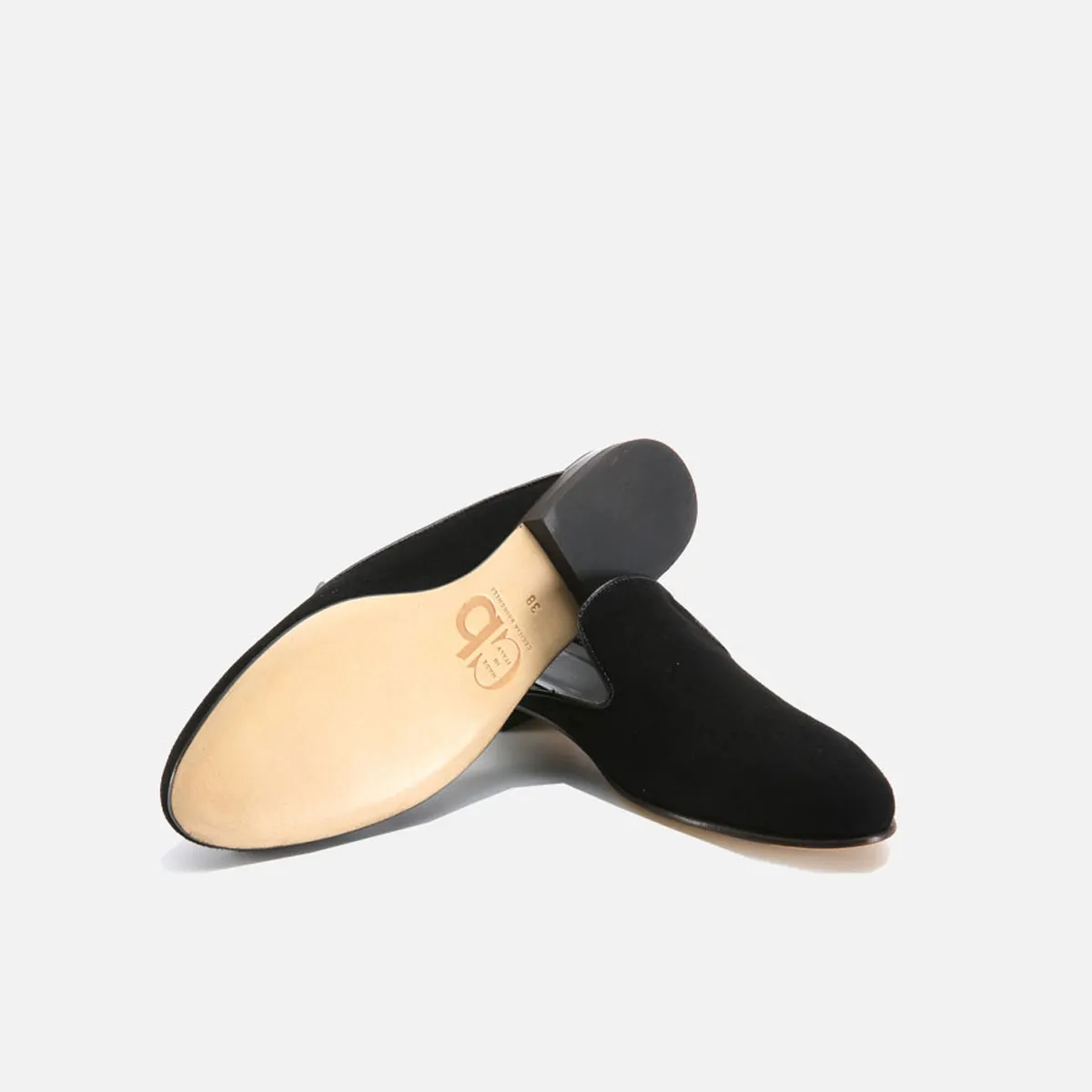 Cecilia Bringheli Ravello Black Suede saboti piele intoarsa