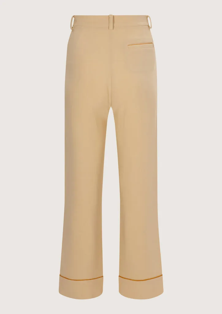 Flagelus Baseball Nude pantaloni bej vâscoză