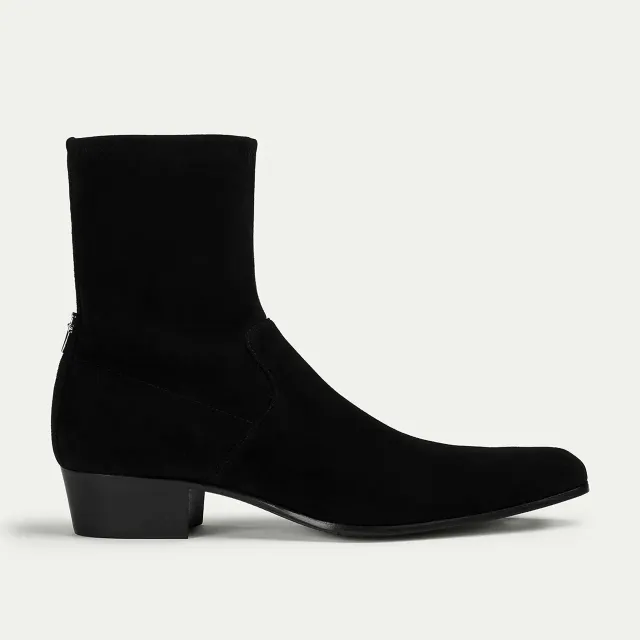 Cesare Paciotti Tex ghete negre piele intoarsa