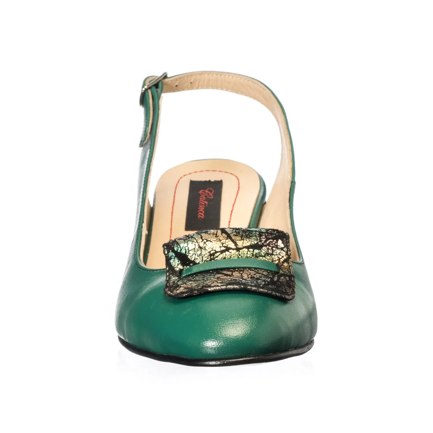 Catinca Shoes A85 VST sandale dama verde piele naturala
