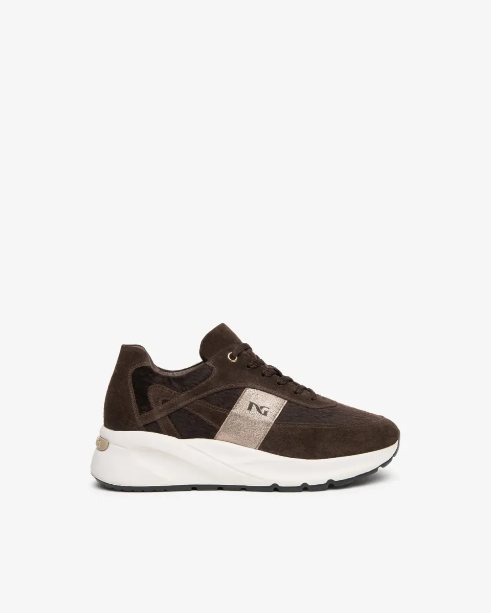 NeroGiardini sneakers dama piele intoarsa cu siret