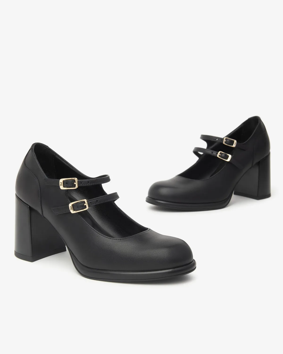 NeroGiardini pantofi Mary Jane piele toc bloc 80 mm