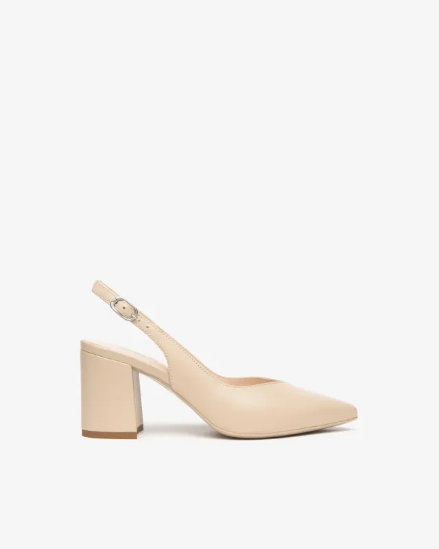 NeroGiardini Pantofi slingback dama piele toc mic