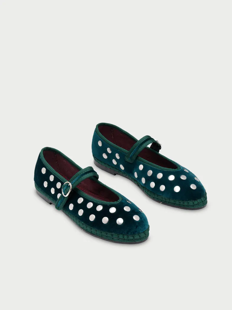 Flagelus Mae Silver Leonor balerini verde închis