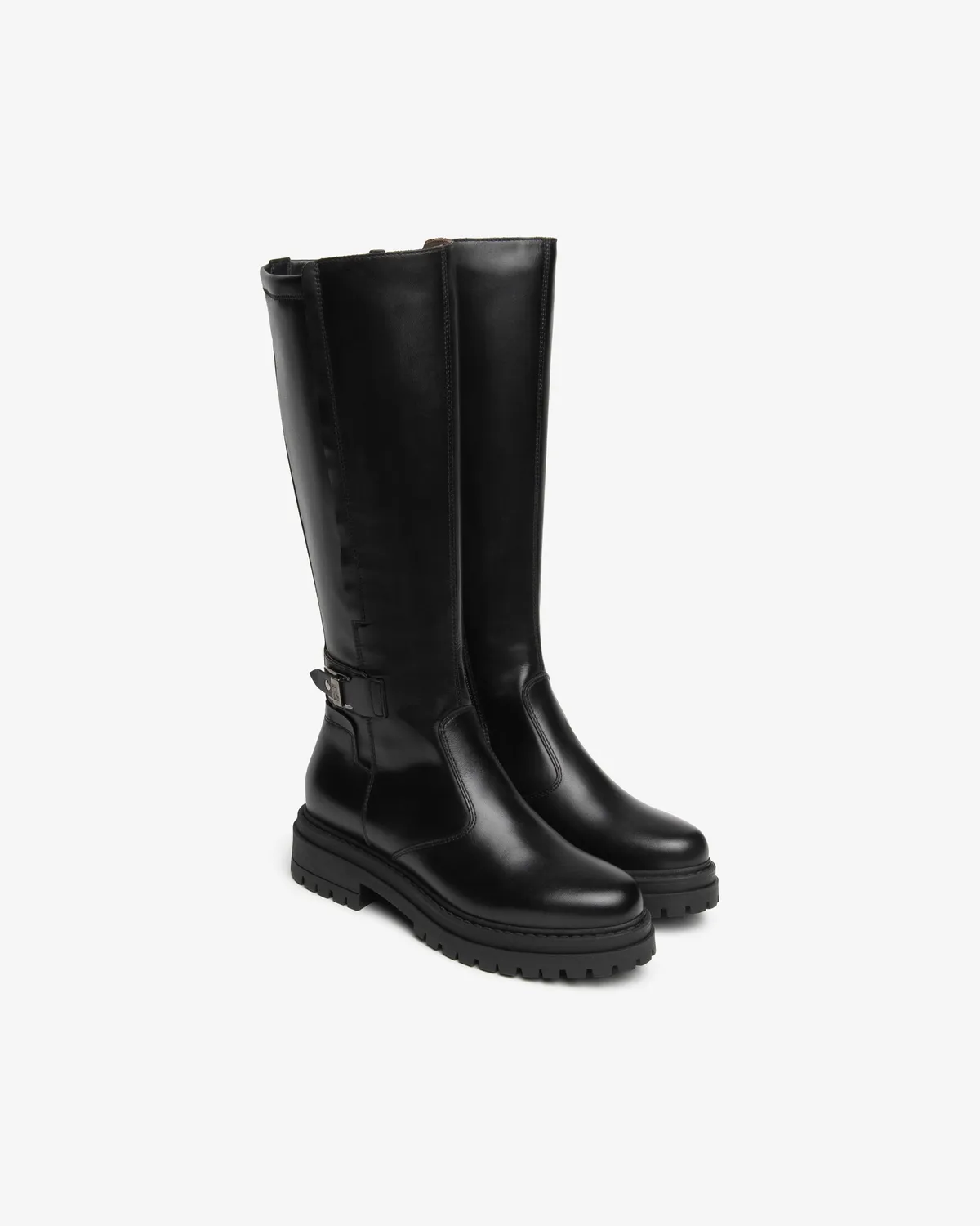 NeroGiardini ghete dama piele toc 4 cm cu fermoar