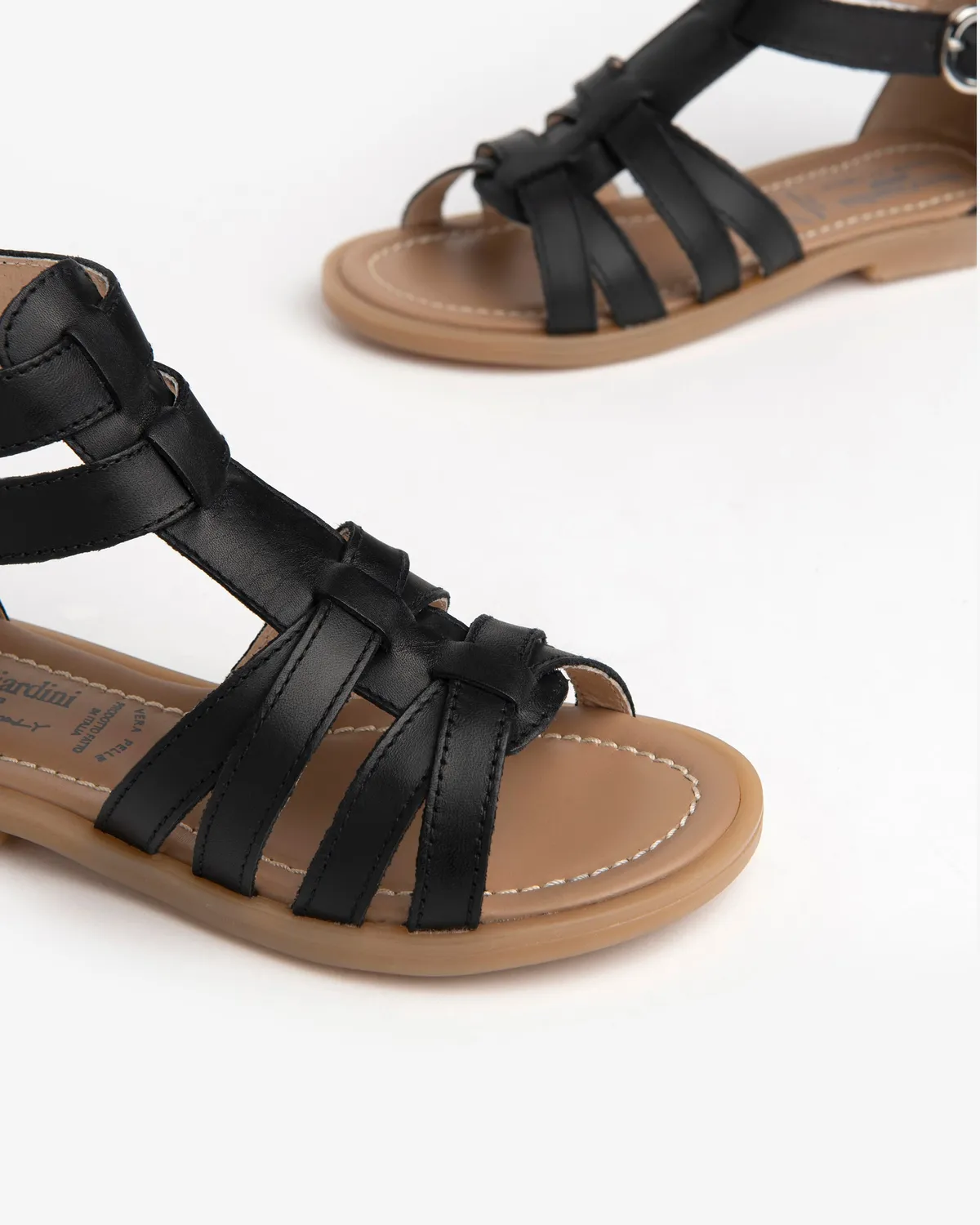 NeroGiardini sandale fete piele stil gladiator cu fermoar