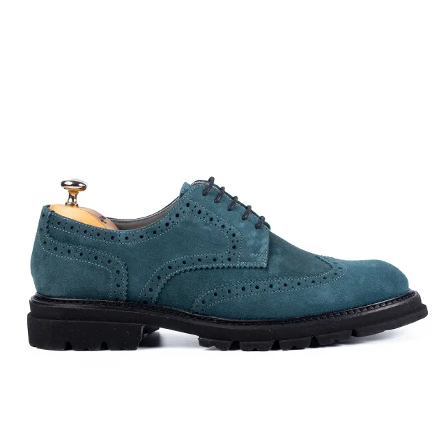 Lucas Shoes Elegant 550 pantofi piele turcoaz velur