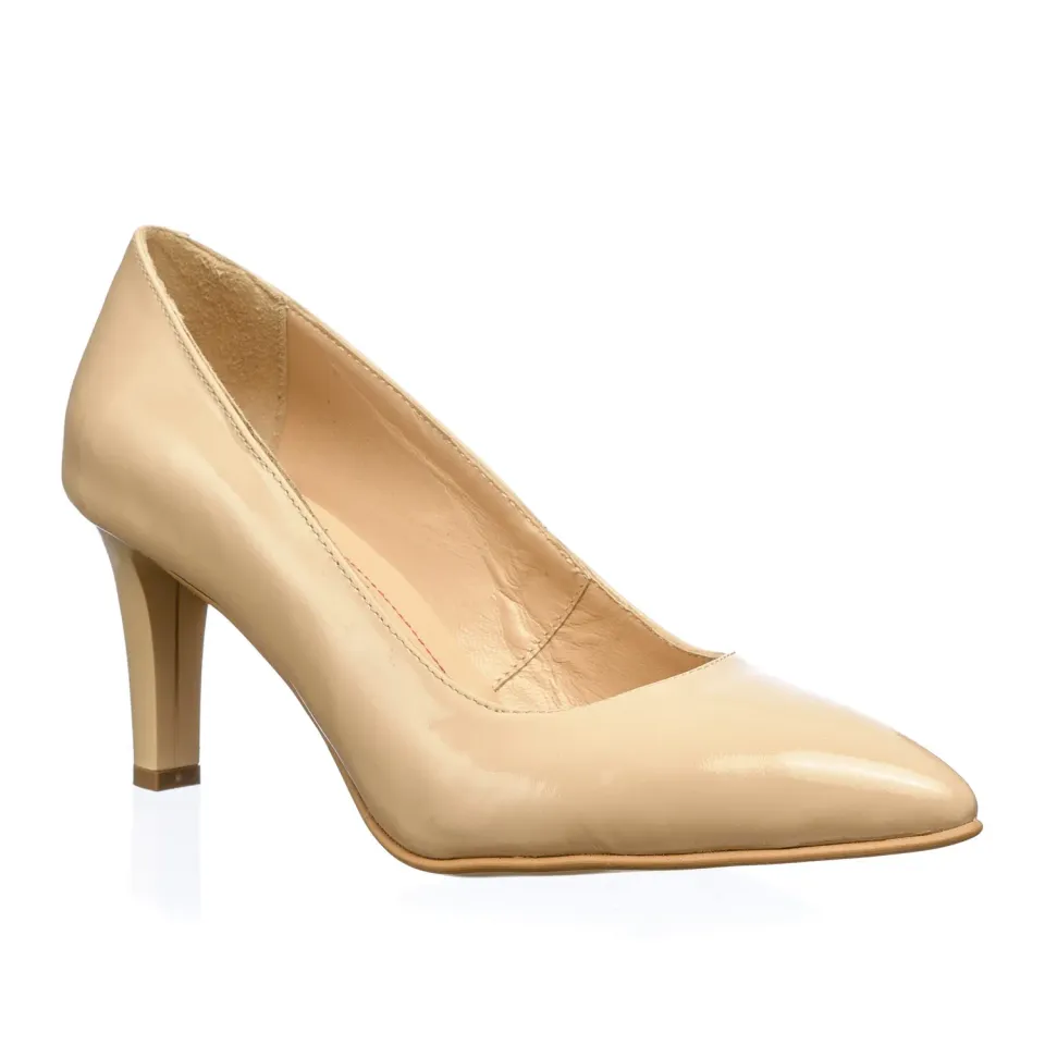 Catinca Shoes A9 LN pantofi dama piele naturala nude lac