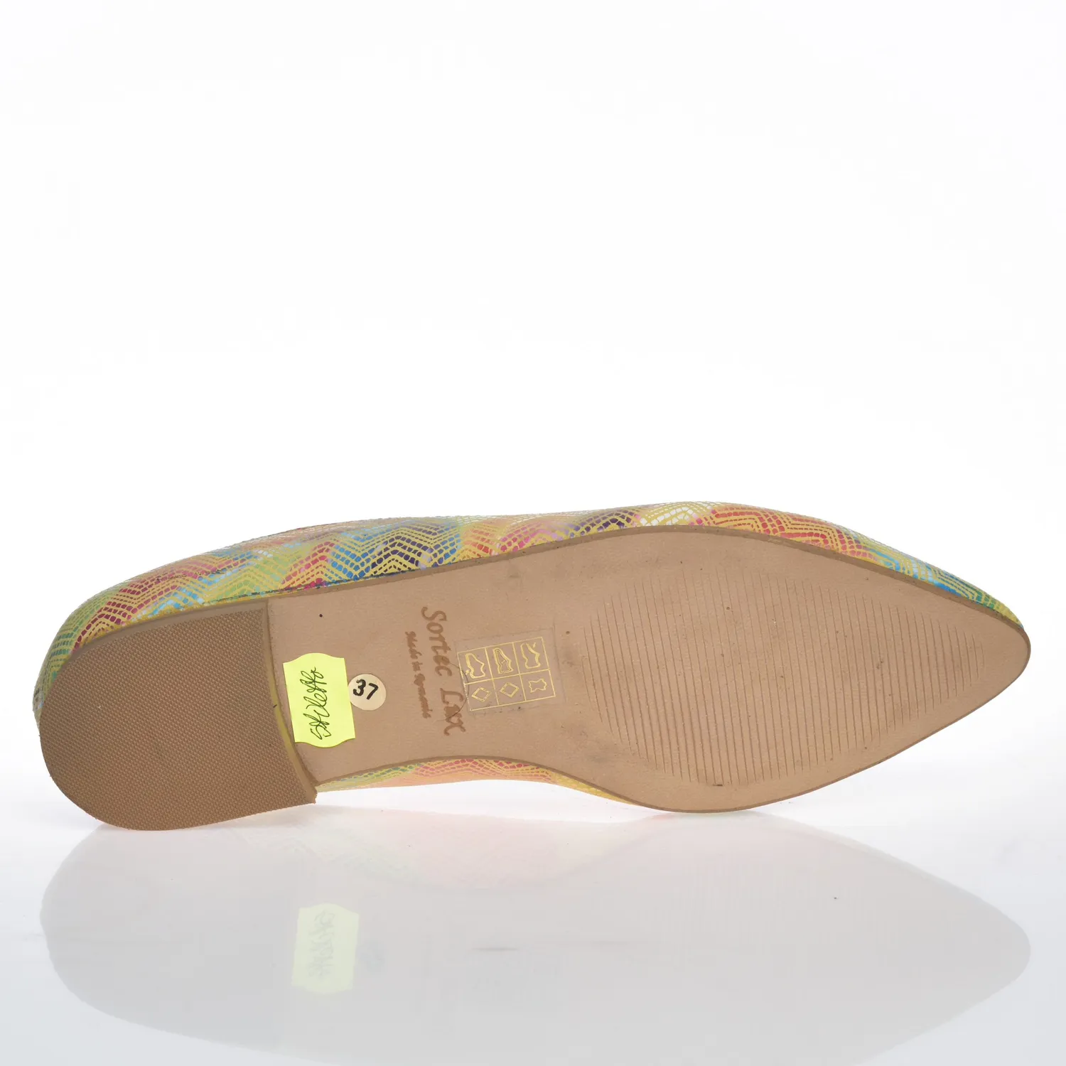 Balerini dama piele naturala Catinca Shoes ST galben mozaic