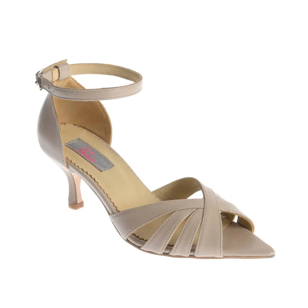 Ana Urbana Las Vegas sandale piele bej toc 5 cm