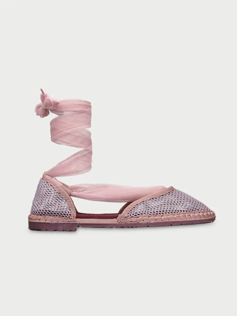 Flagelus Isabella Ribbon Grey sandale roz plasa