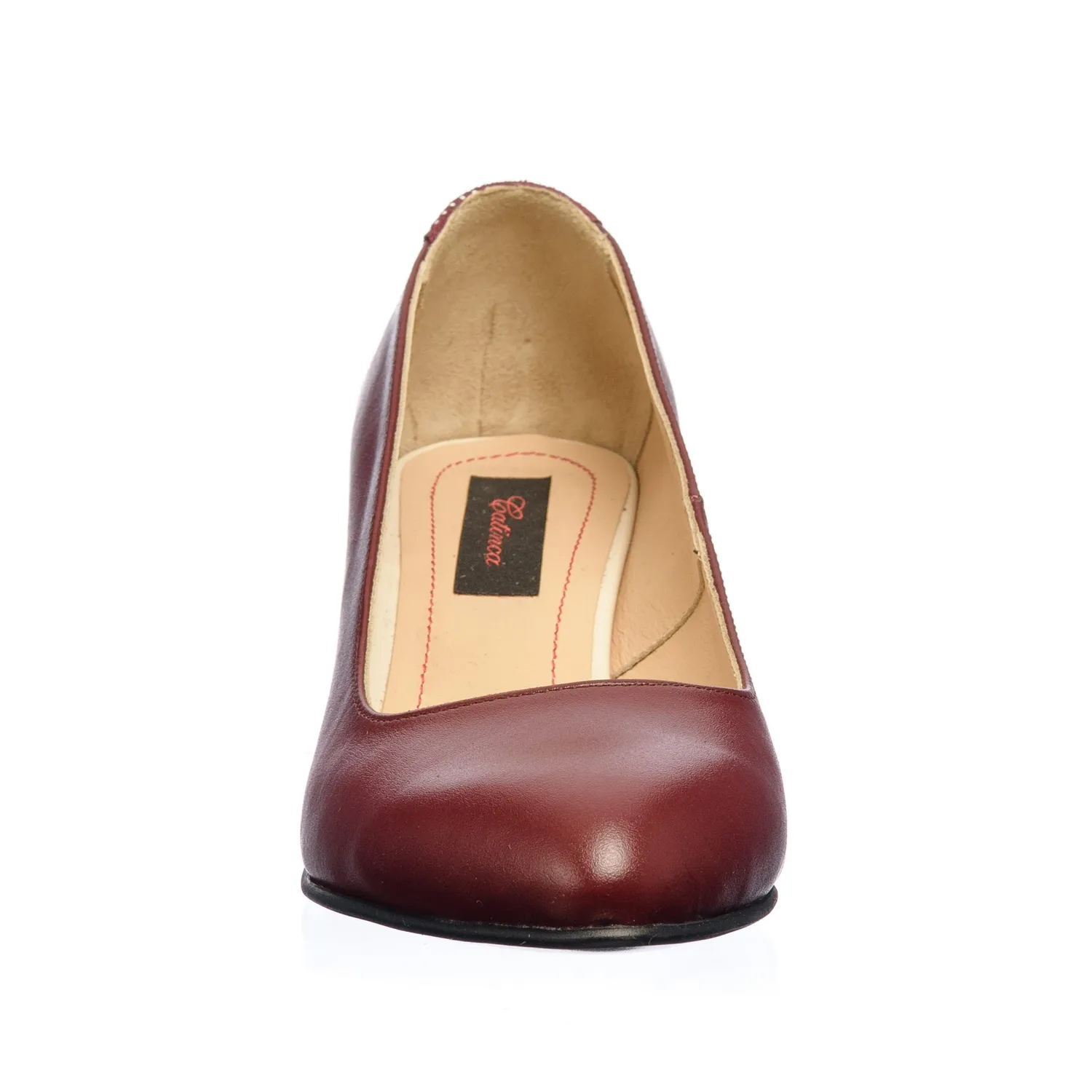Catinca Shoes A4 BPA pantofi dama bordo picatele albe