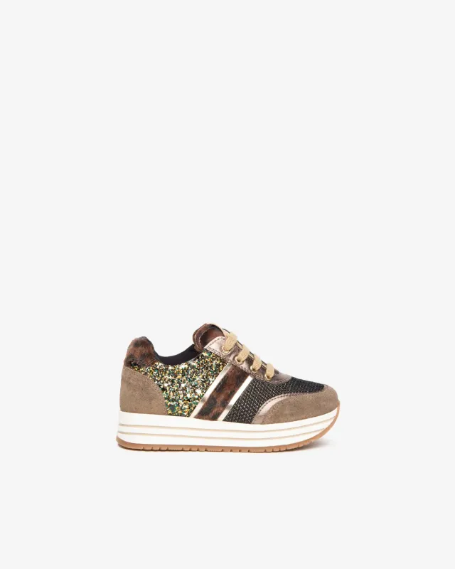 NeroGiardini sneakers piele intoarsa fete cu fermoar