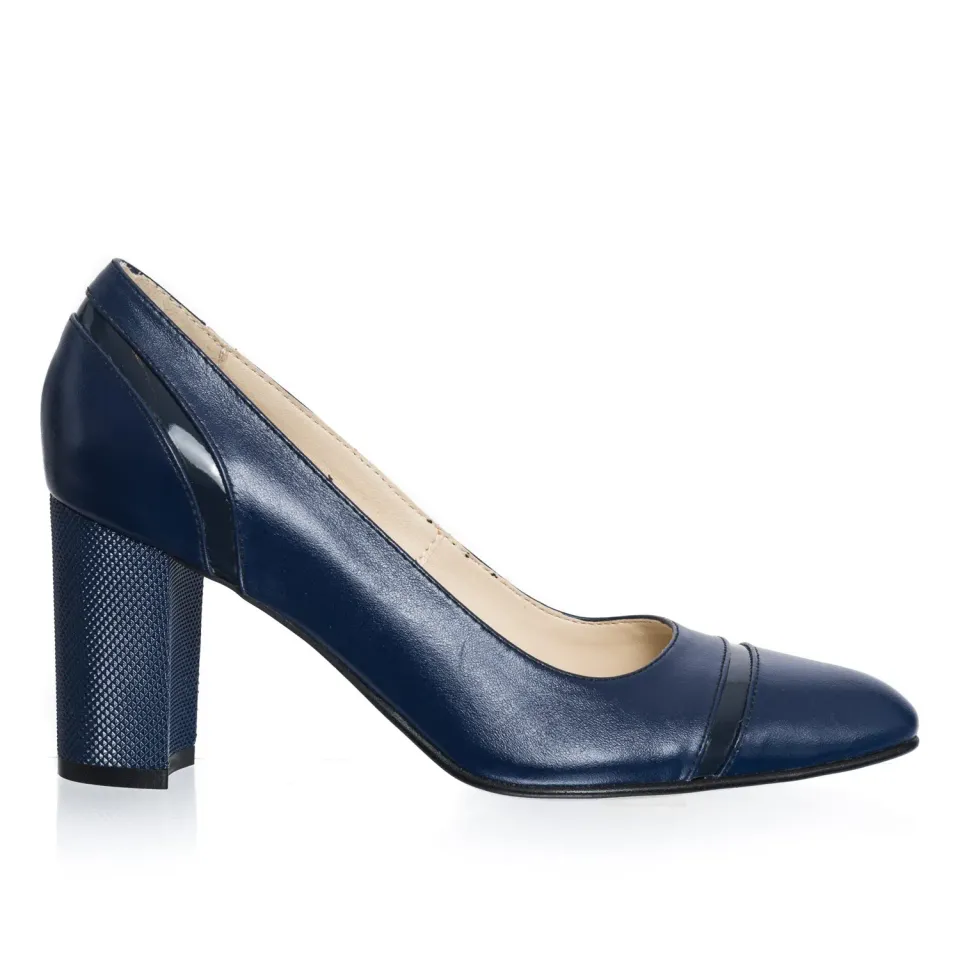 Catinca Shoes 115 ANL pantofi dama albastru lac piele
