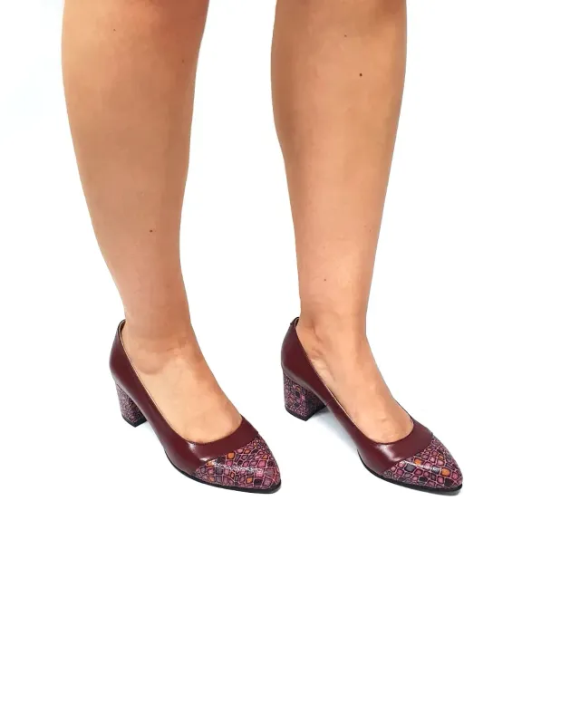Catinca Shoes A3 BPB pantofi dama piele bordo pietre