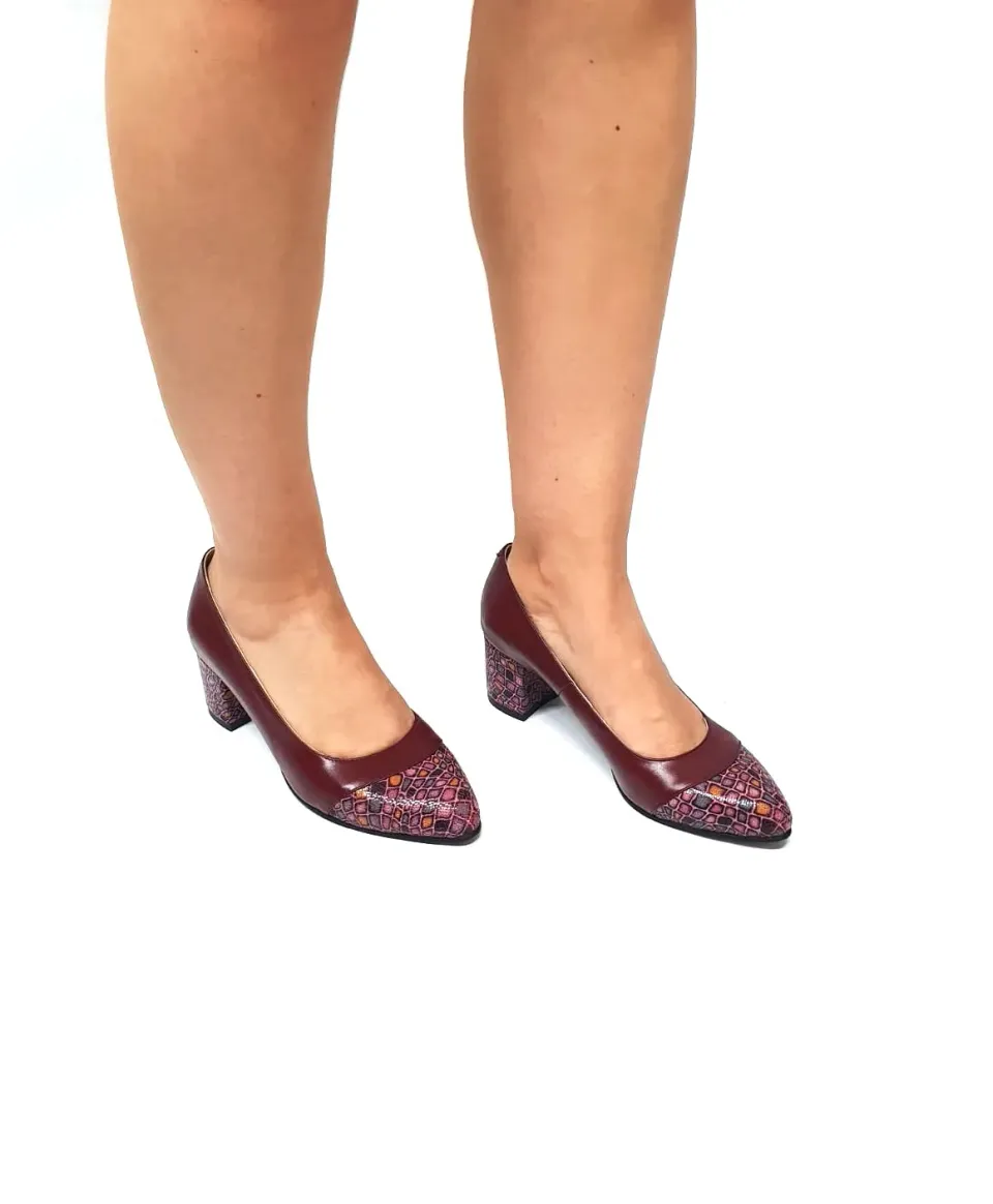 Catinca Shoes A3 BPB pantofi dama piele bordo pietre