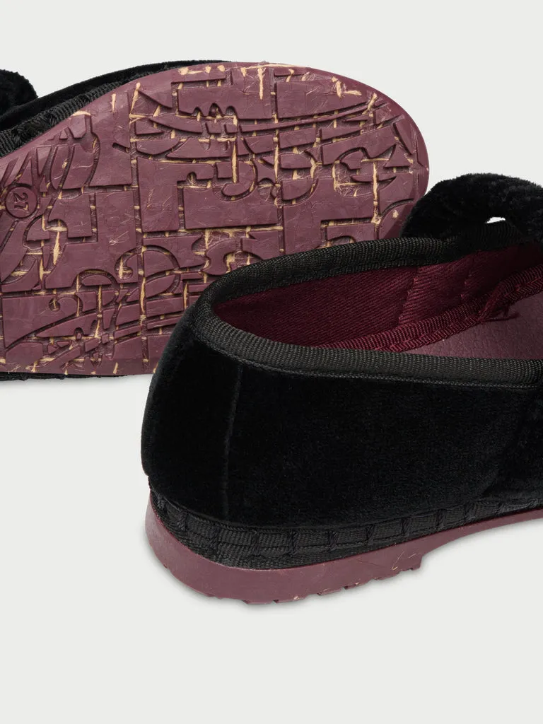 Flagelus Mafalda Antonia Kids pantofi copii negri catifea