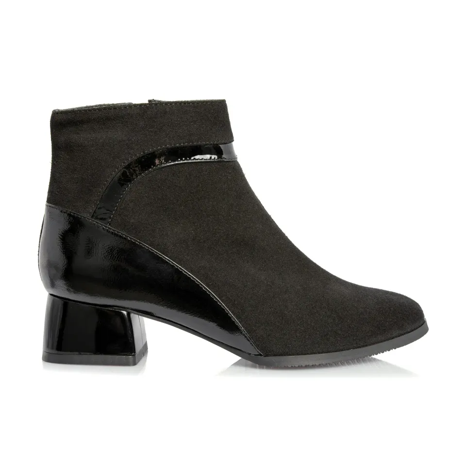 Catinca Shoes GX55 NBL ghete dama piele negru lac