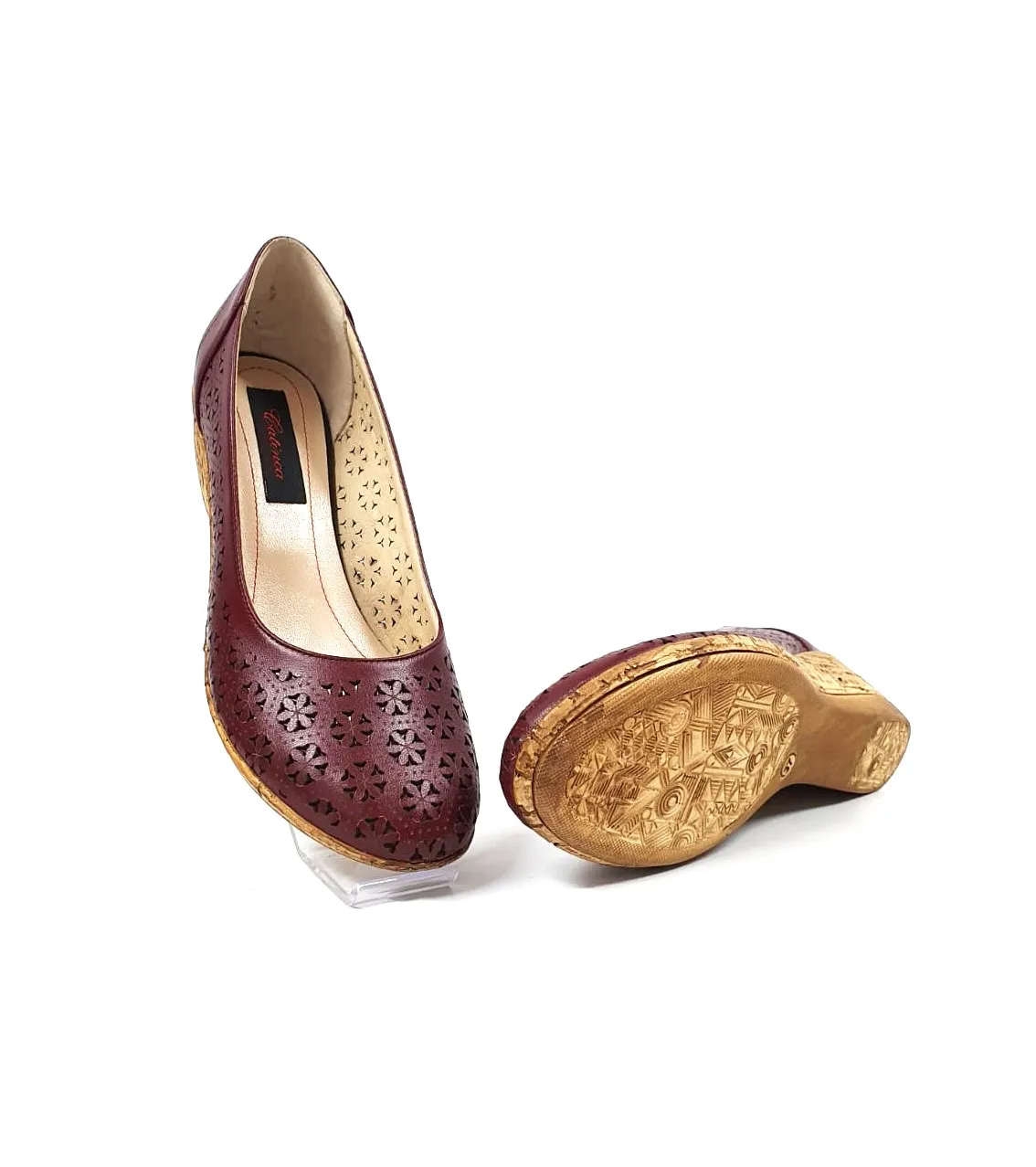 Catinca Shoes T15 BO pantofi dama bordo perforati piele