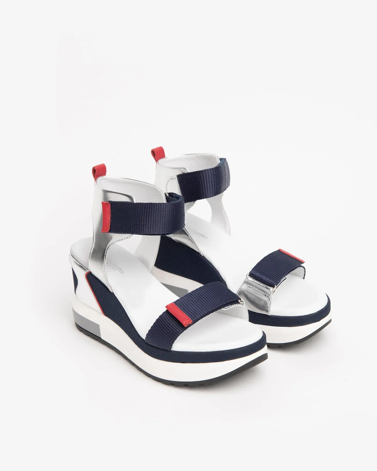 NeroGiardini sandale dama piele wedge multicolor 8 cm