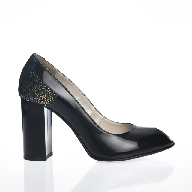Catinca Shoes F26 NLI pantofi dama piele naturala lac imprimeu