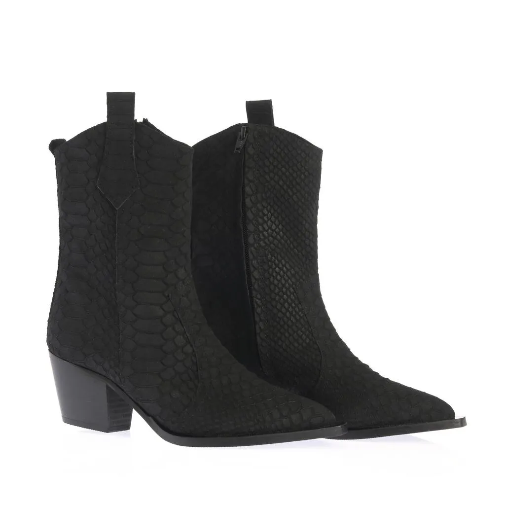 Ana Urbana Cataleea ciocate piele negru toc gros