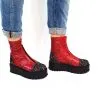 Catinca Shoes BV25 RPC bocanci vara piele rosu perforati