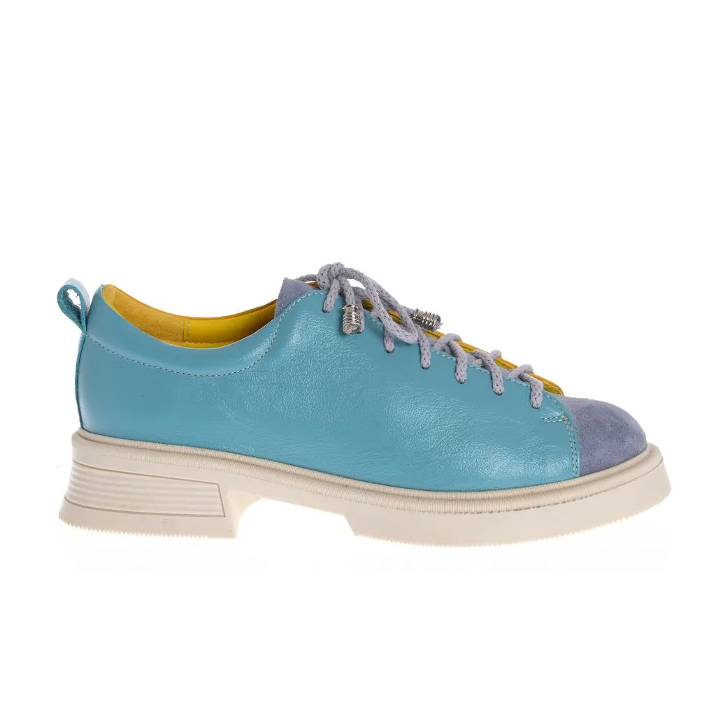 Ana Urbana Shoes Boston pantofi albastru-galben piele