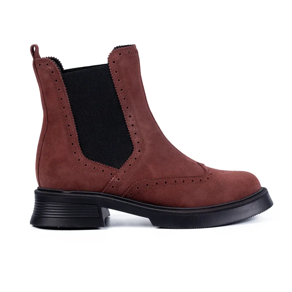 Lucas Shoes 400 ghete damă piele vișiniu velur