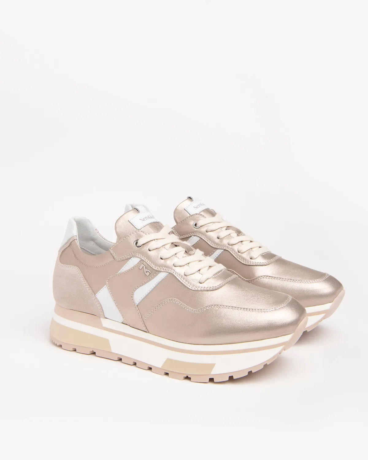 NeroGiardini sneakers dama piele cu talpa 4 cm