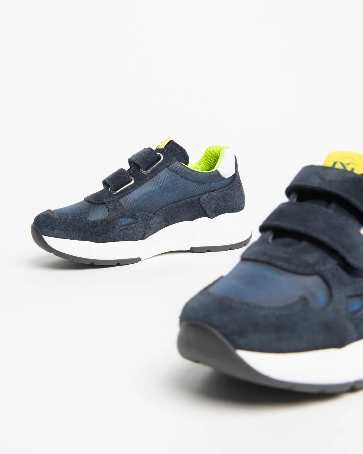 NeroGiardini sneakers baieti piele si camosc cu velcro