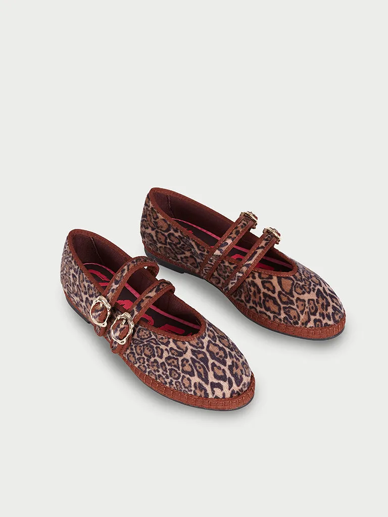 Flagelus Claire Leopard Brown pantofi damă animal print