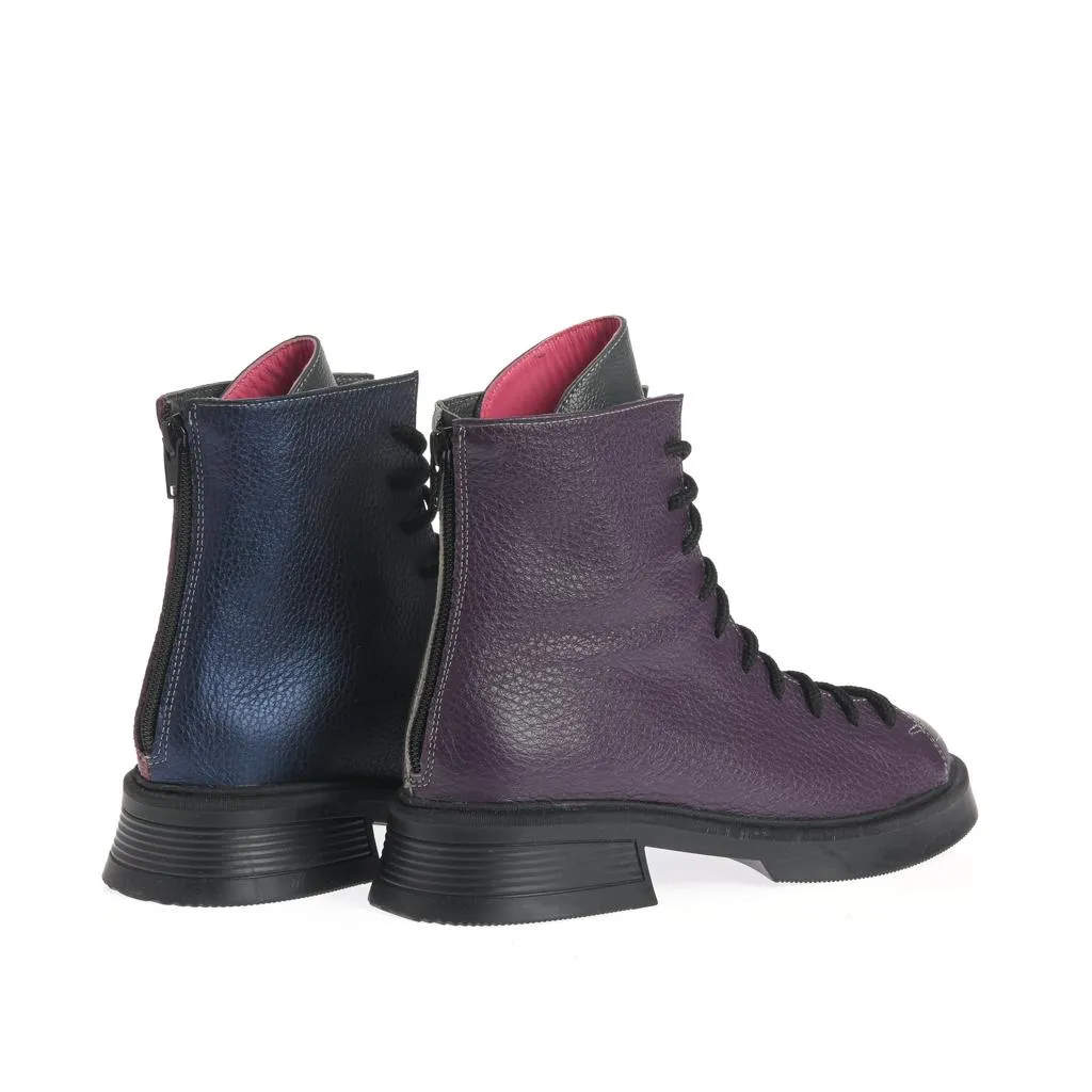 Ana Urbana Shoes Ramona bocanci mov piele texturată