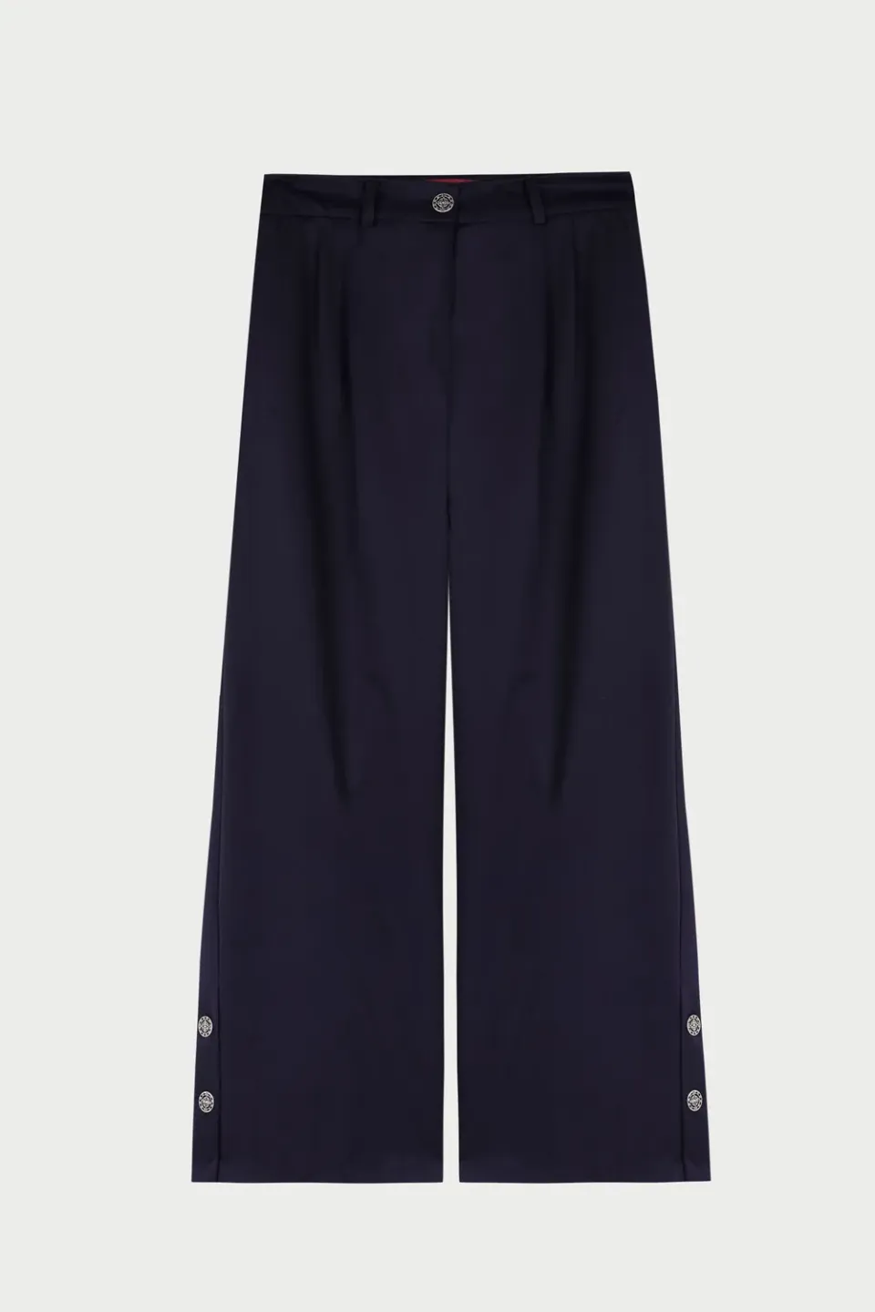 Flagelus Wizard Waltz Navy pantaloni bleumarin talie inalta