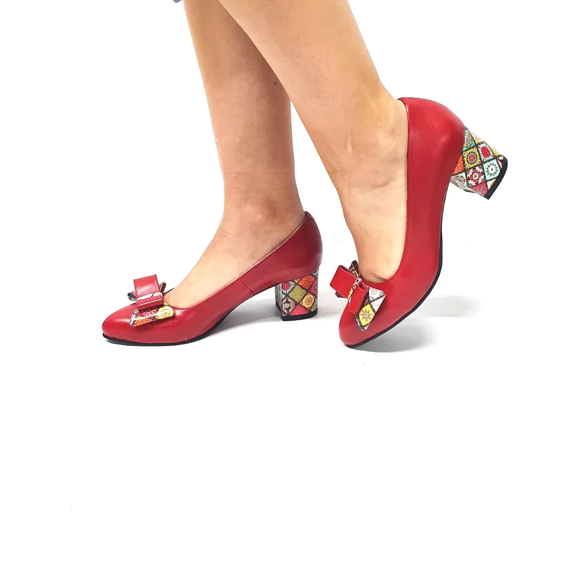 Catinca Shoes A12 RBP3D pantofi dama rosu piele naturala