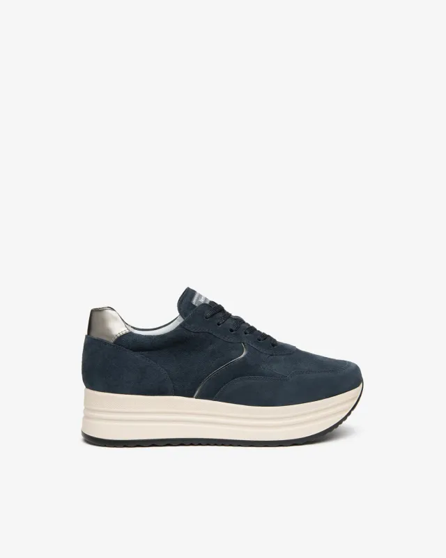 NeroGiardini sneakers dama piele intoarsa platforma
