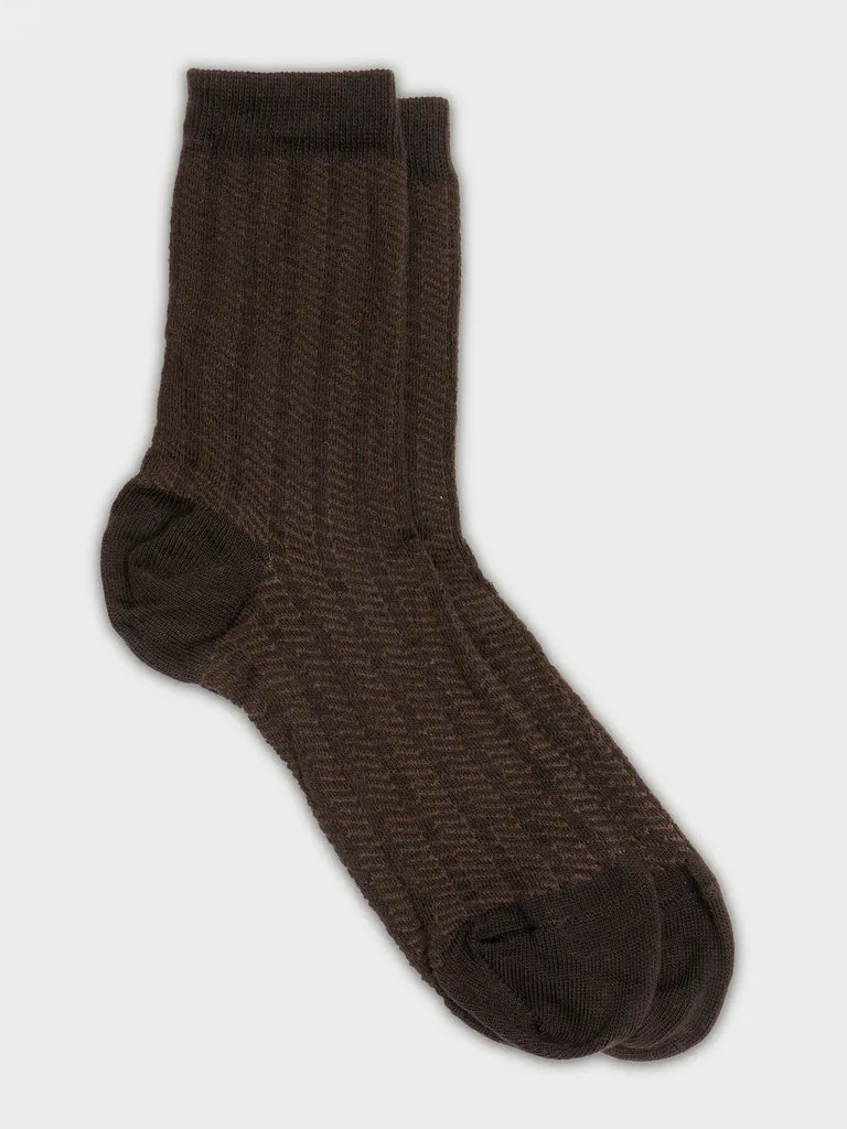 Flagelus Mad Hatter Brown sosete bumbac maro