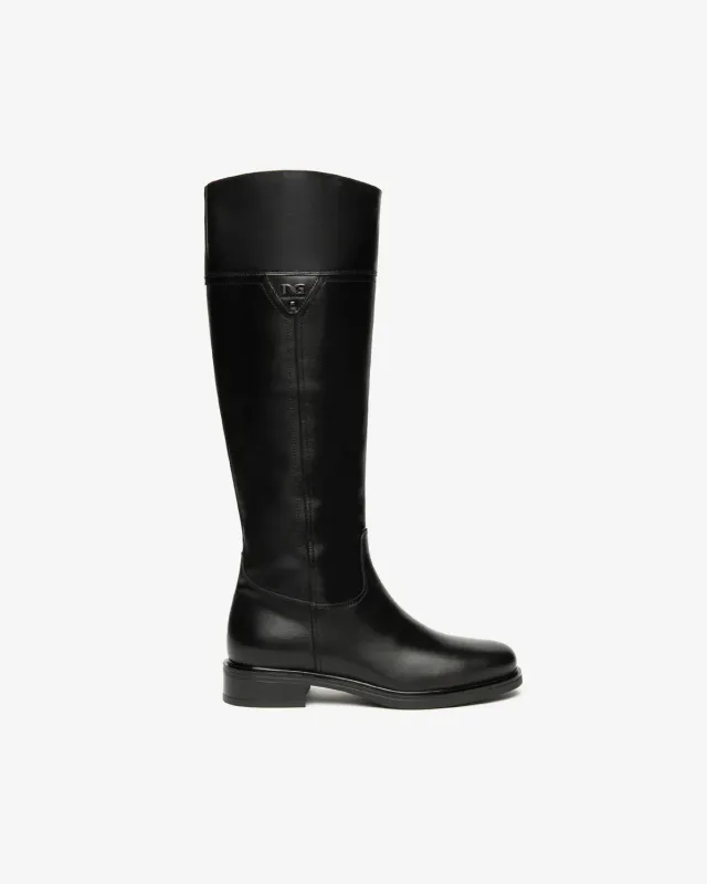NeroGiardini Cizme Piele Dama cu Bareta Toc Stabil 30 mm