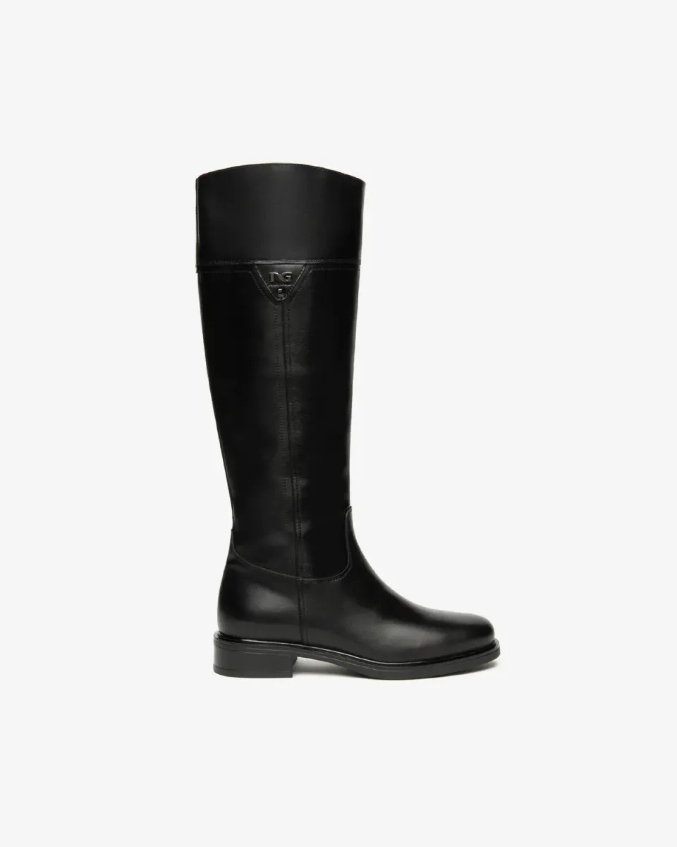 NeroGiardini Cizme Piele Dama cu Bareta Toc Stabil 30 mm