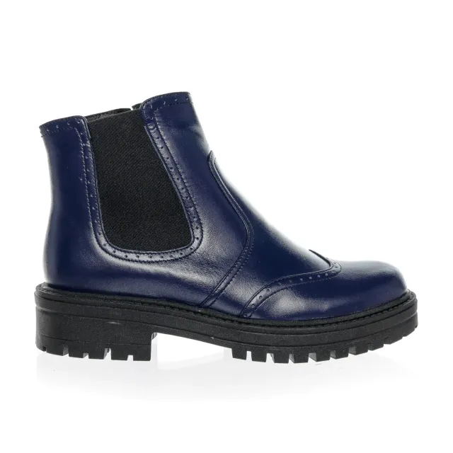 Catinca Shoes GX22 BLU botine dama piele albastre box