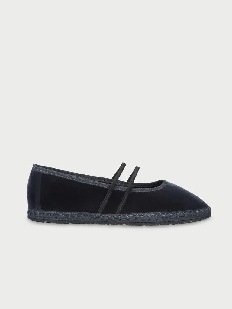 Flagelus Laurance Black papuci catifea neagra