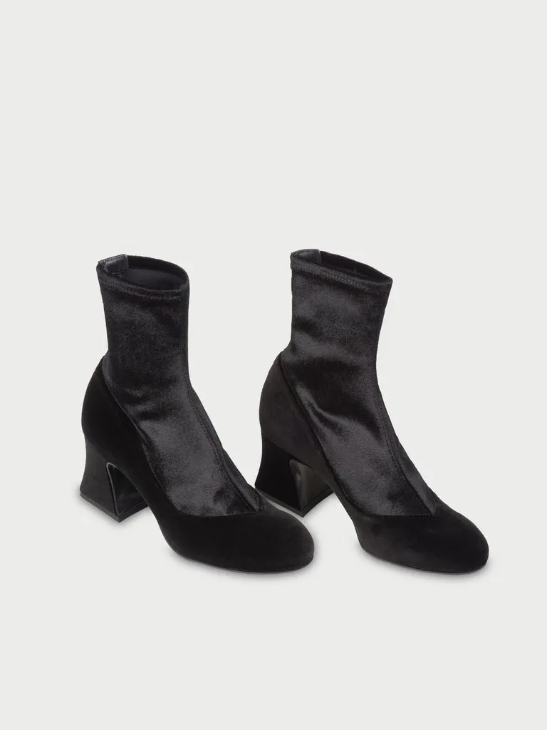 Flagelus The D'Orsey Booty botine velur negru toc 6cm