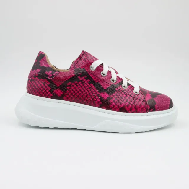 Lucas Shoes 5101 RV Pink Snake sneakers roz piele