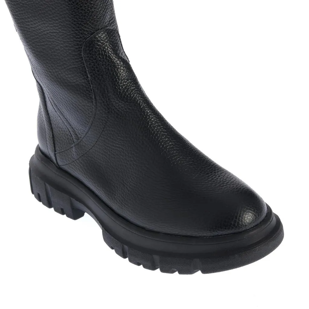 Ana Urbana Shoes Nicoleta cizme negre piele texturata