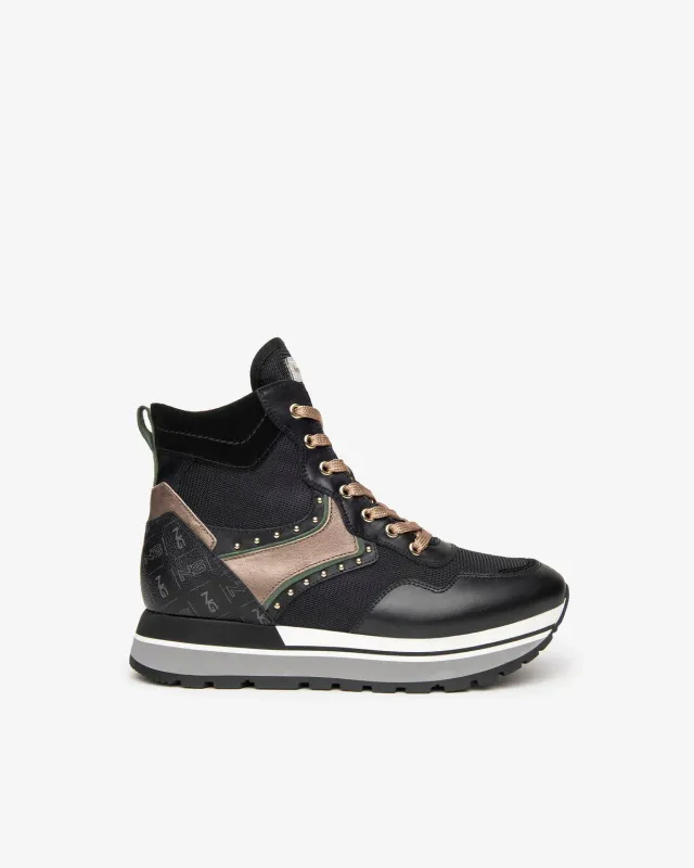 NeroGiardini sneakers dama piele inalti cu fermoar