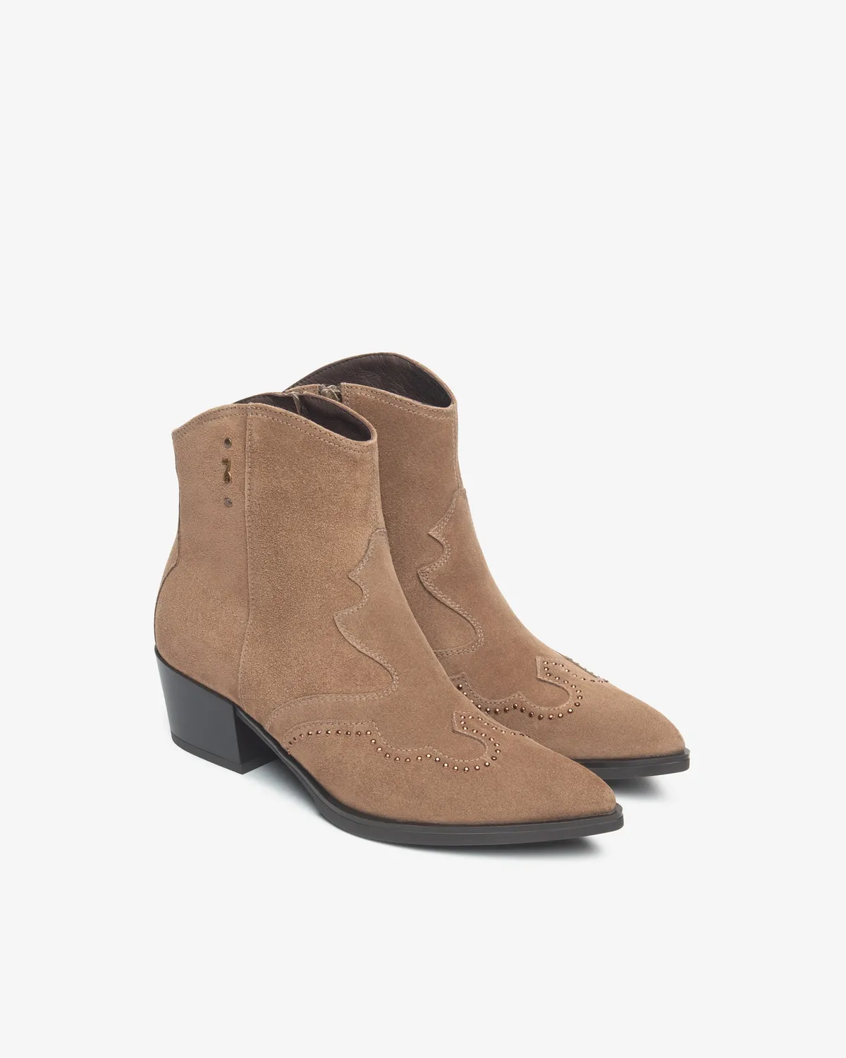NeroGiardini botine dama western piele intoarsa toc 5 cm