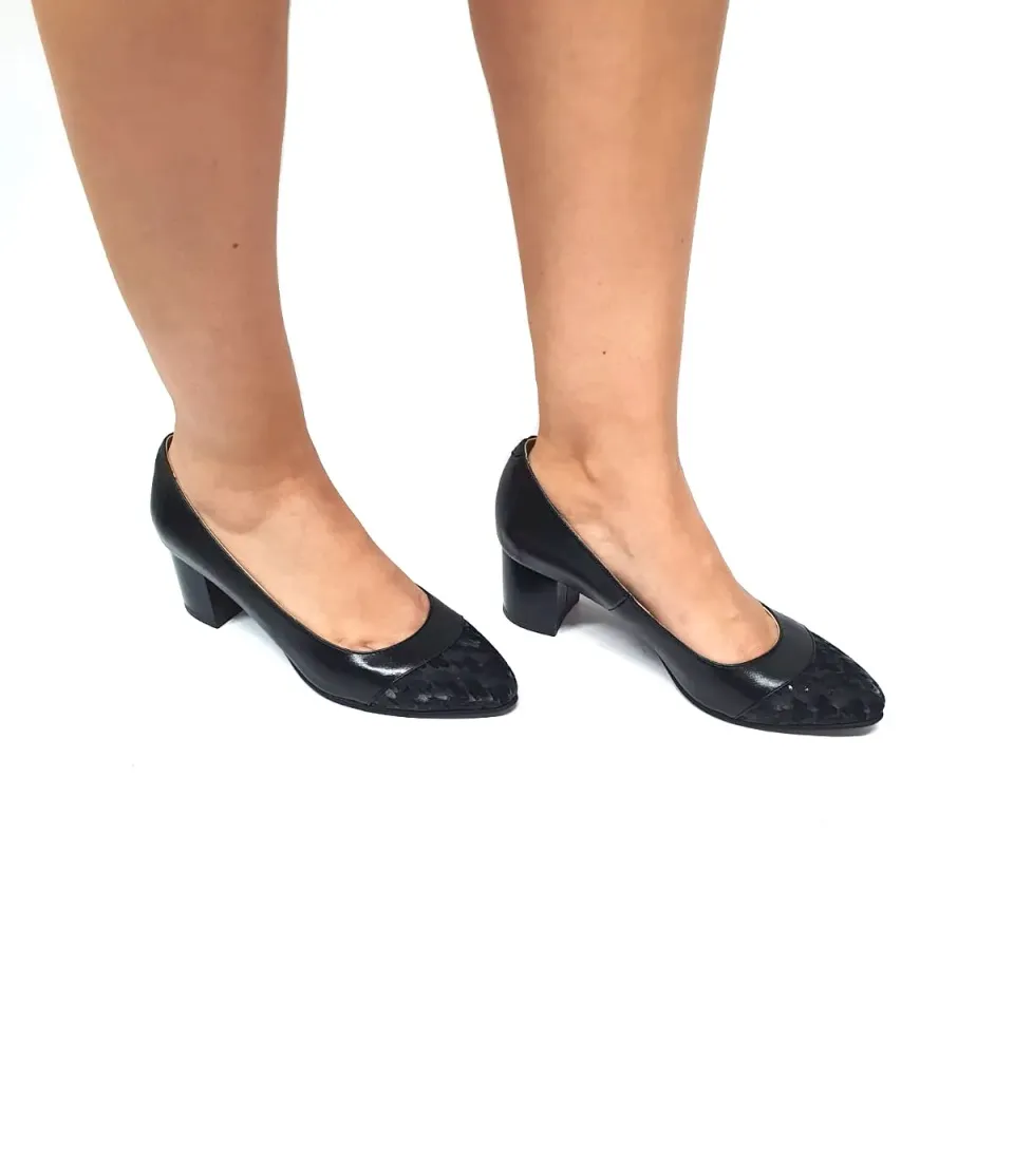 Catinca Shoes A3 NBN3D pantofi damă negru 3D piele