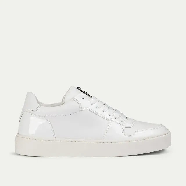 Cesare Paciotti Linea Oxford pantofi albi piele lacuita